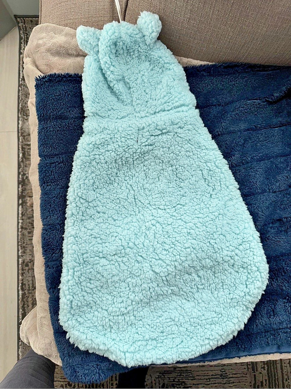 Blue Hooded Bear Pet Coat